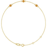 14K Yellow Gold Natural Citrine Bezel-Set 3-Stone 6 1/2-7 1/2" Bracelet