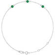 Sterling Silver Lab-Grown Emerald 6 1/2-7 1/2" Bracelet