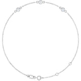 14K White Gold 1/3 CTW Lab-Grown Diamond Bezel-Set 3-Stone 6 1/2-7 1/2" Bracelet