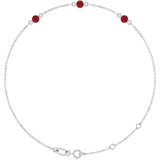 Sterling Silver Lab-Grown Ruby 6 1/2-7 1/2" Bracelet