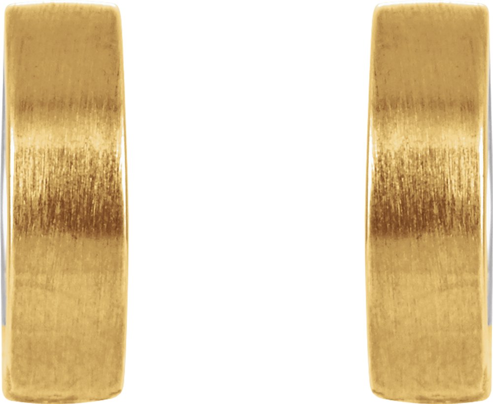 14K Yellow/White Gold Hinged 14.5 mm Hoop Earrings