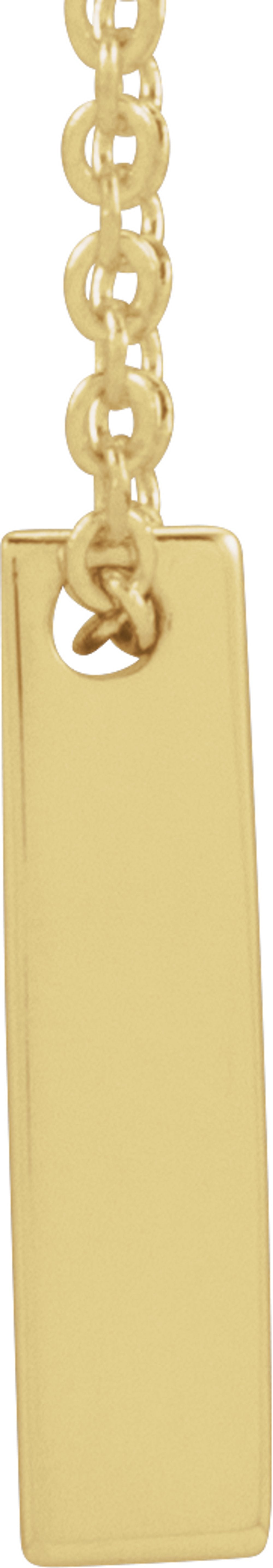 14K Yellow Gold Engravable Three-Sided Bar 16-18" Necklace