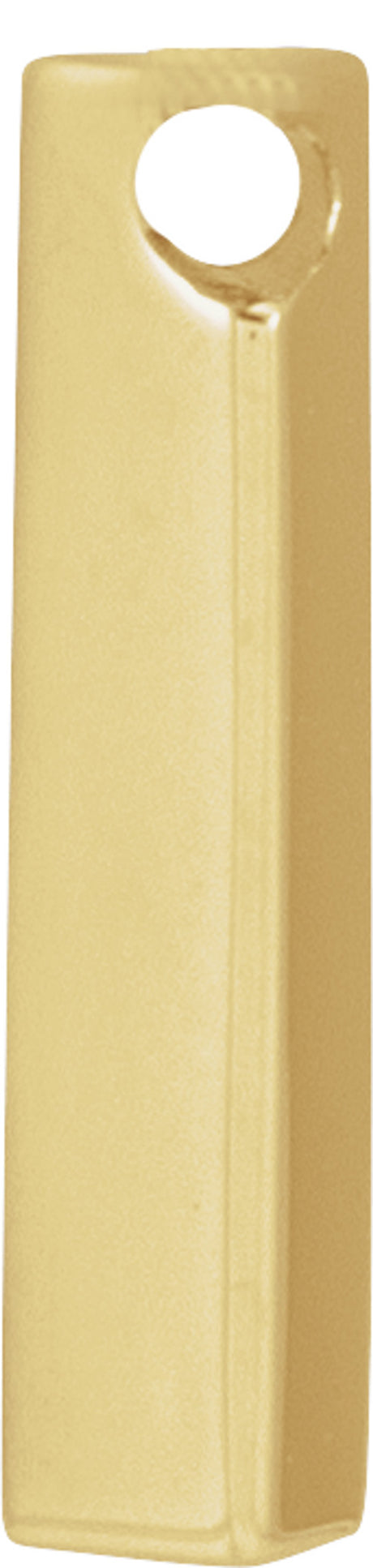 14K Yellow Gold Engravable Three-Sided Bar Pendant