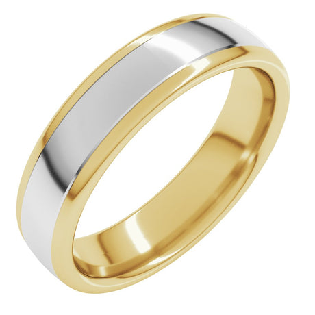 14K Yellow/White 5 mm Comfort-Fit European-Style Band Size 7