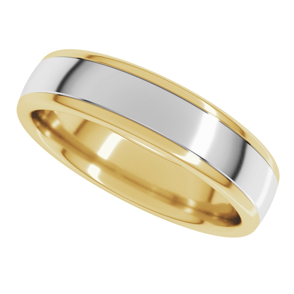 14K Yellow/White 5 mm European Comfort-Fit Band