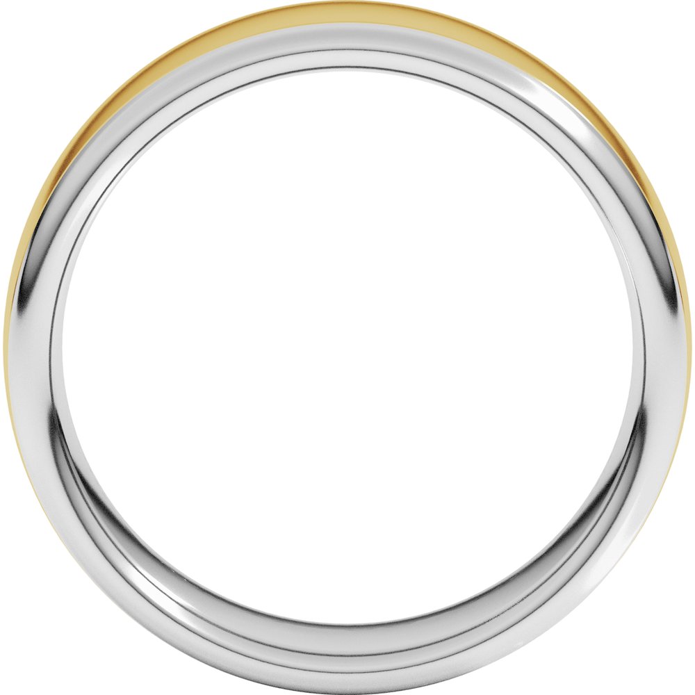 14K White/Yellow 7 mm Comfort-Fit Standard Weight European-Style Band Size 10