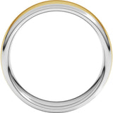 14K White/Yellow 7 mm Comfort-Fit Standard Weight European-Style Band Size 10