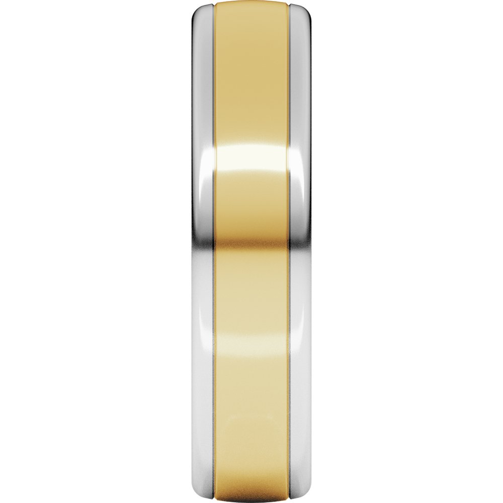 14K White/Yellow 5 mm Comfort-Fit European-Style Band