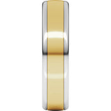 14K White/Yellow 5 mm Comfort-Fit European-Style Band