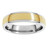 14K White/Yellow 5 mm Comfort-Fit European-Style Band