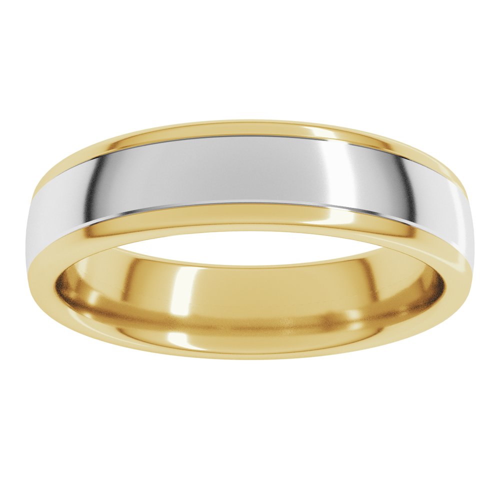 14K Yellow/White 5 mm European Comfort-Fit Band