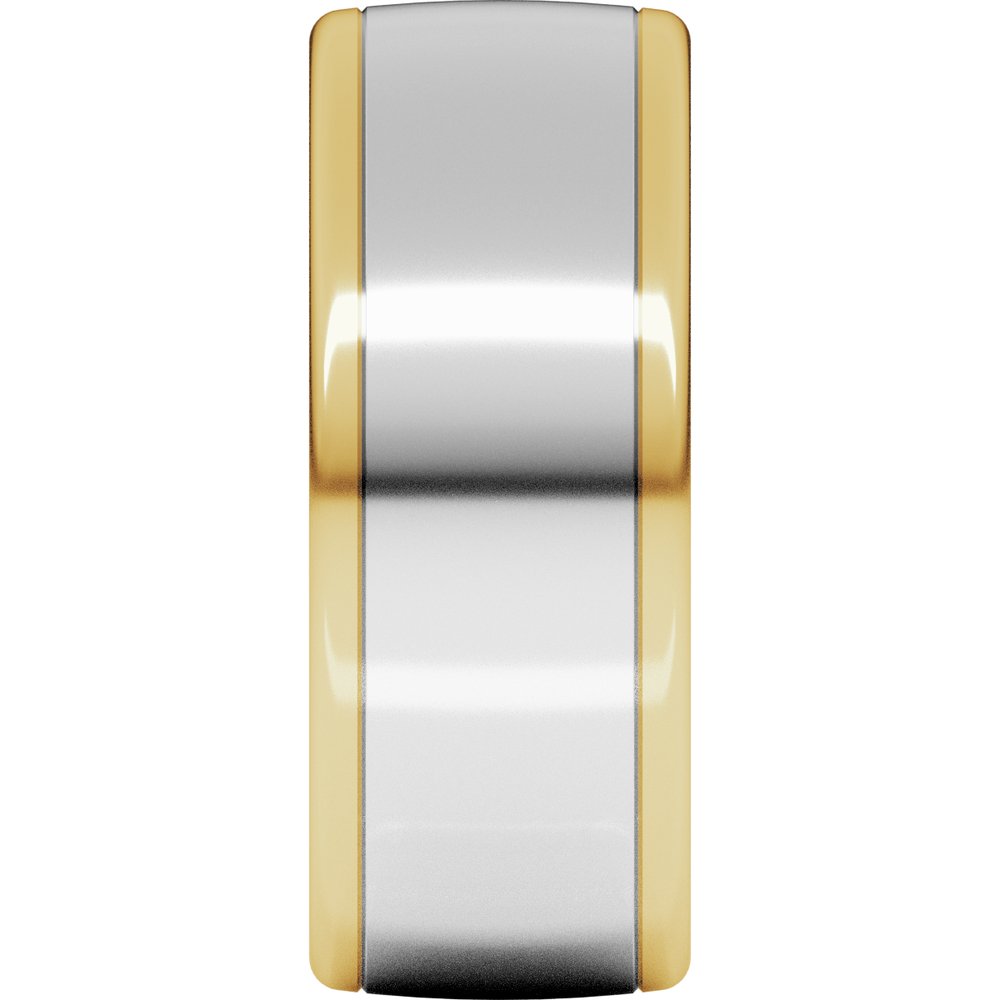 14K Yellow/White 8 mm Comfort-Fit European-Style Band Size 10.5