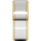 14K Yellow/White 8 mm Comfort-Fit European-Style Band Size 10.5