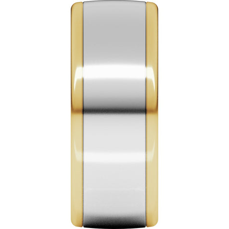 14K Yellow/White 8 mm Comfort-Fit European-Style Band Size 10.5