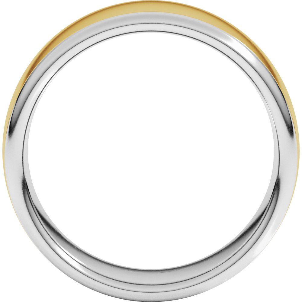 14K White/Yellow 8 mm Comfort-Fit Standard Weight European-Style Band Size 11.5
