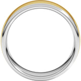 14K White/Yellow 8 mm Comfort-Fit European-Style Band Size 9.5