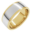 14K Yellow/White 8 mm Comfort-Fit European-Style Band Size 10.5