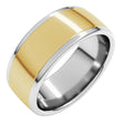 14K White/Yellow 8 mm Comfort-Fit European-Style Band Size 9.5