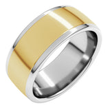 14K White/Yellow 8 mm Comfort-Fit Standard Weight European-Style Band Size 11.5