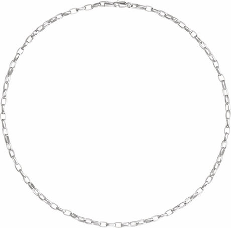 Sterling Silver 3.9 mm Puffed Oval Cable 16" Chain