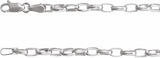 Sterling Silver 3.9 mm Puffed Oval Cable 16" Chain