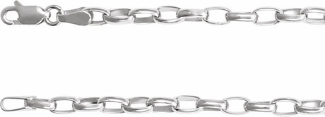 Sterling Silver 3.9 mm Puffed Oval Cable 20" Chain