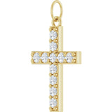14K Yellow Gold 1/3 CTW Lab-Grown Diamond Cross Pendant 
