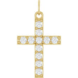 14K Yellow Gold 1/3 CTW Lab-Grown Diamond Cross Pendant 