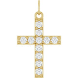 14K Yellow Gold 1/3 CTW Lab-Grown Diamond Cross Pendant 