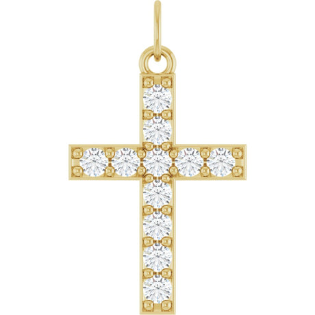14K Yellow Gold 1/3 CTW Lab-Grown Diamond Cross Pendant 