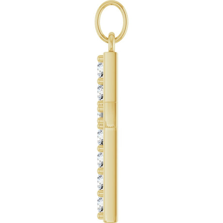 14K Yellow Gold 1/3 CTW Lab-Grown Diamond Cross Pendant 