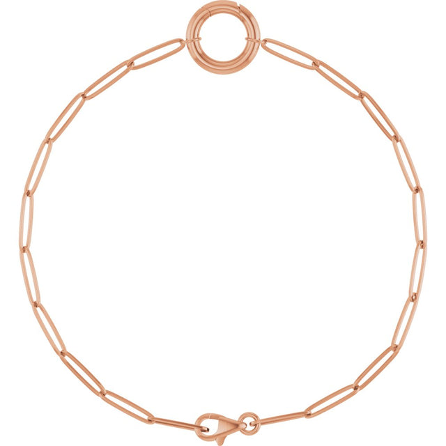 14K Rose Gold Charm 7" Bracelet