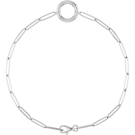 14K White Gold Charm 7" Bracelet