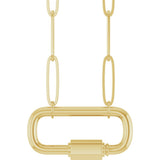 14K Yellow Gold Carabiner Charm 16" Necklace
