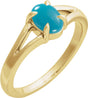 14K Yellow Natural Turquoise Cabochon Ring