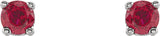 14K White Gold 2.5 mm Natural Ruby Earrings