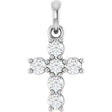 14K White Gold 1/4 CTW Natural Diamond Cross Pendant