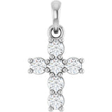 14K White Gold 1/4 CTW Natural Diamond Cross Pendant