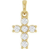 14K Yellow Gold 1/4 CTW Natural Diamond Cross Pendant