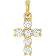 14K Yellow Gold 1/4 CTW Lab-Grown Diamond Cross Pendant
