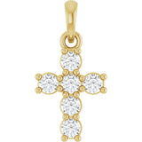 14K Yellow Gold 1/4 CTW Lab-Grown Diamond Cross Pendant
