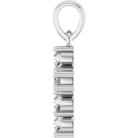14K White Gold 1/4 CTW Natural Diamond Cross Pendant