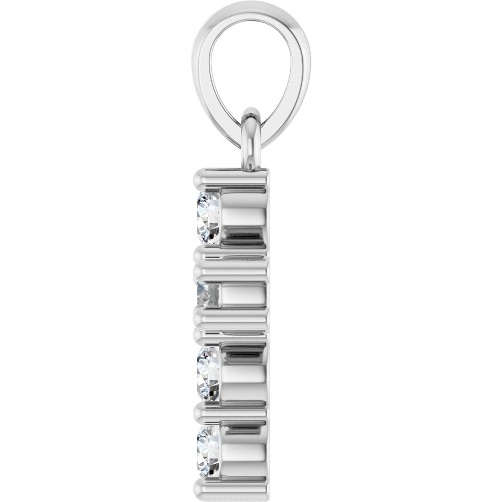 14K White Gold 1/4 CTW Natural Diamond Cross Pendant