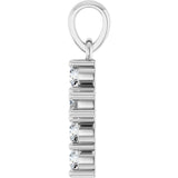 14K White Gold 1/4 CTW Natural Diamond Cross Pendant
