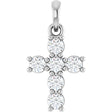 14K White Gold 1/3 CTW Lab-Grown Diamond Cross Pendant