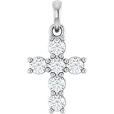 14K White Gold 1/3 CTW Lab-Grown Diamond Cross Pendant