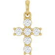 14K Yellow Gold 1/3 CTW Natural Diamond Cross Pendant