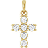 14K Yellow Gold 1/3 CTW Natural Diamond Cross Pendant