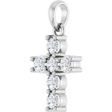 14K White Gold 1/3 CTW Lab-Grown Diamond Cross Pendant