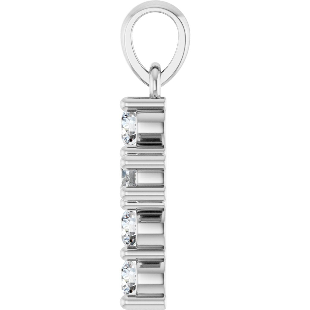 14K White Gold 1/3 CTW Lab-Grown Diamond Cross Pendant